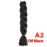 Jumbo Braiding Hair 60cm Hair Extensions Kanekalon Braid Synthetic Crochet Fiber A2 Off Black