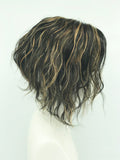 Mono Top Human Hair Piece, 13.5x12.5cm Area, 30cm Long, Darkest Brown with Highlight