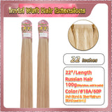 22'' Invisi Weft Hair Extensions  2 Strips Standard Full Head  (Blond）