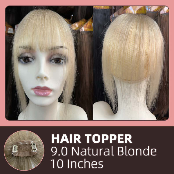 10 Inches Hair Topper  Human Hair Natural Blonde