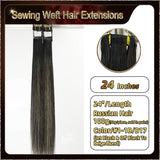24’’ Sewing Weft Hair Extensions  2 Strips Standard Full Head
