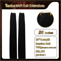 20'' Russian Hair On Darker Range Genius Weft Hair Extensions 2 Strips Standard Full Head  27