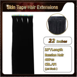 22'' Russian Hair On Darker Range Skin Tape Hair Extensions 40 PCs Standard Full Head 27