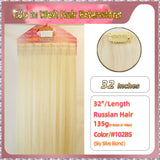32'' Clip In Hair Extensions 3 Rows 21 Clips Standard Full Head（Blond）