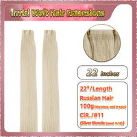 22'' Russian Hair On Blonde Range Invisi Weft Hair Extensions 2 Strips Standard Full Head  28