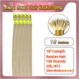 18" Nano Bead Hair Extensions 100 Stands Full Head (Blonde）