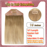 16'' Clip In Hair Extensions 3 Rows 21 Clips Standard Full Head（Blonde）