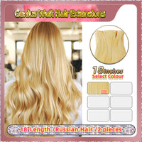 18'' Russian Hair On Blonde Range Genius Weft Hair Extensions 2 Strips Standard Full Head 26
