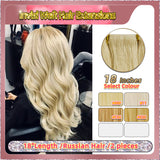 18'' Invisi Weft Hair Extensions  2 Strips Standard Full Head  (Blond）
