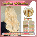 18" Nano Bead Hair Extensions 100 Stands Full Head (Blond）