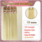 18''  Skin Tape Hair Extensions  40 PCs  Standard Full Head (Blond）