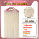 18'' Clip In Hair Extensions 3 Pieces 21 Clips Standard Full Head（Blonde）