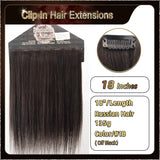 18'' Ombre Clip In Hair Extensions 3 Pieces 21 Clips Standard Full Head(Black / Dark Brown）