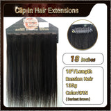 18'' Ombre Clip In Hair Extensions 3 Pieces 21 Clips Standard Full Head(Black / Dark Brown）