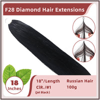 18 Inches ( 46cm ) 100g European Hair F28 Diamond Feather Tecknick Hair Extensions