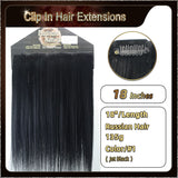 18'' Ombre Clip In Hair Extensions 3 Pieces 21 Clips Standard Full Head(Black / Dark Brown）