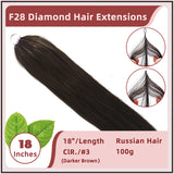 18 Inches ( 46cm ) 100g European Hair F28 Diamond Feather Tecknick Hair Extensions