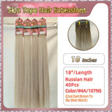 18''  Skin Tape Hair Extensions  40 PCs  Standard Full Head (Blond）
