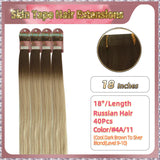 18''  Skin Tape Hair Extensions  40 PCs  Standard Full Head (Blond）