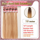 18" Nano Bead Hair Extensions 100 Stands Full Head (Blond）