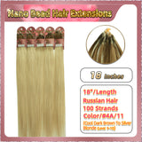 18" Nano Bead Hair Extensions 100 Stands Full Head (Blonde）