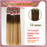18''  Skin Tape Hair Extensions  40 PCs  Standard Full Head (Blond）