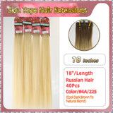 18''  Skin Tape Hair Extensions  40 PCs  Standard Full Head (Blond）