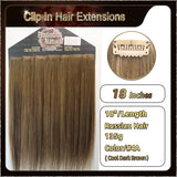 18'' Ombre Clip In Hair Extensions 3 Pieces 21 Clips Standard Full Head(Black / Dark Brown）