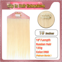 18'' Clip In Hair Extensions 3 Pieces 21 Clips Standard Full Head（Blonde）
