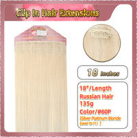 18'' Clip In Hair Extensions 3 Pieces 21 Clips Standard Full Head（Blonde）