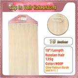 18'' Clip In Hair Extensions 3 Pieces 21 Clips Standard Full Head（Blonde）