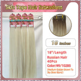 18''  Skin Tape Hair Extensions  40 PCs  Standard Full Head (Blond）