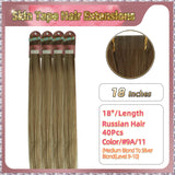 18''  Skin Tape Hair Extensions  40 PCs  Standard Full Head (Blond）