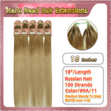 18" Nano Bead Hair Extensions 100 Stands Full Head (Blonde）