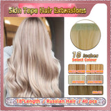 18''  Skin Tape Hair Extensions  40 PCs  Standard Full Head (Blond）