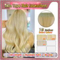 18''  Skin Tape Hair Extensions  40 PCs  Standard Full Head (Blonde）