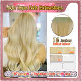 18''  Skin Tape Hair Extensions  40 PCs  Standard Full Head (Blonde）