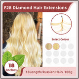 18 Inches ( 46cm ) 100g Russian Hair F28 Diamond Feather Tecknick Hair Extensions