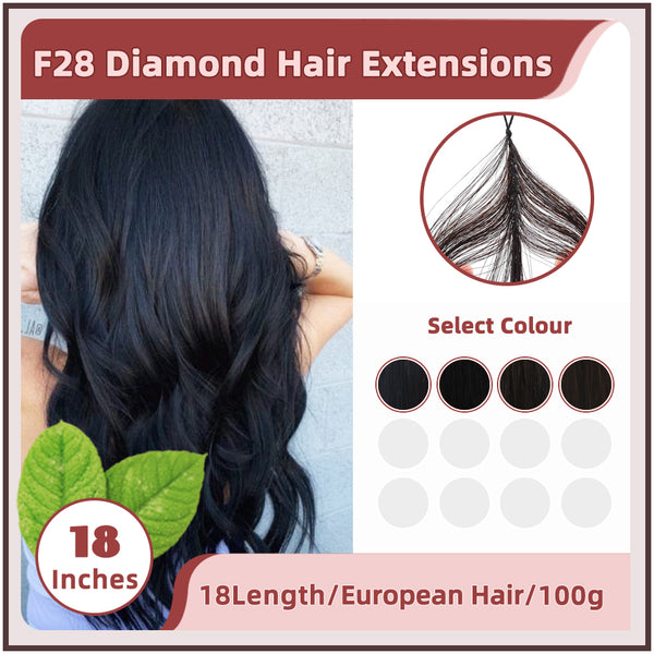 18 Inches ( 46cm ) 100g European Hair F28 Diamond Feather Tecknick Hair Extensions