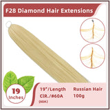 19 Inches ( 48cm ) 100g Russian Hair F28 Diamond Feather Tecknick Hair Extensions