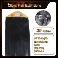 20'' Russian Hair On Darker Range Clip In Hair Extensions 3 Pieces 21 Clips Standard Full Head  25