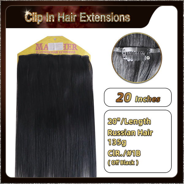 20'' Russian Hair On Darker Range Clip In Hair Extensions 3 Pieces 21 Clips Standard Full Head  25