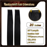 20'' Russian Hair On Darker Range Genius Weft Hair Extensions 2 Strips Standard Full Head  25