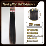 28‘’ Sewing Weft Hair Extensions  2 Strips Standard Full Head (Dark Brown To Blond）