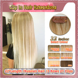 22'' Clip In Hair Extensions 3 Rows 21 Clips Standard Full Head（Blond）