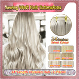24'' Sewing Weft Hair Extensions  2 Strips Standard Full Head  (Blond）