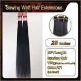 28‘’ Sewing Weft Hair Extensions  2 Strips Standard Full Head (Dark Brown To Blond）