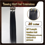 28‘’ Sewing Weft Hair Extensions  2 Strips Standard Full Head (Dark Brown To Blond）