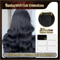 20'' Russian Hair On Darker Range Genius Weft Hair Extensions 2 Strips Standard Full Head  27