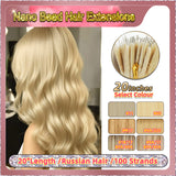 20" Nano Bead Hair Extensions 100 Stands Full Head (Blond）
